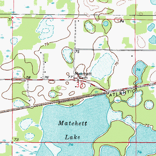 Topographic Map of Matchett Cemetery, FL