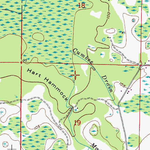 Topographic Map of Mattress Drain, FL