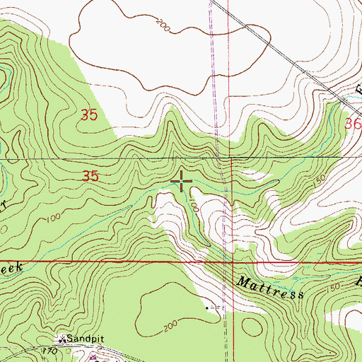 Topographic Map of Mattress Head Branch, FL