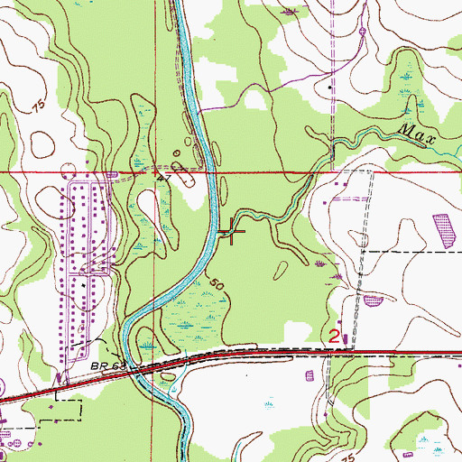 Topographic Map of Max Branch, FL