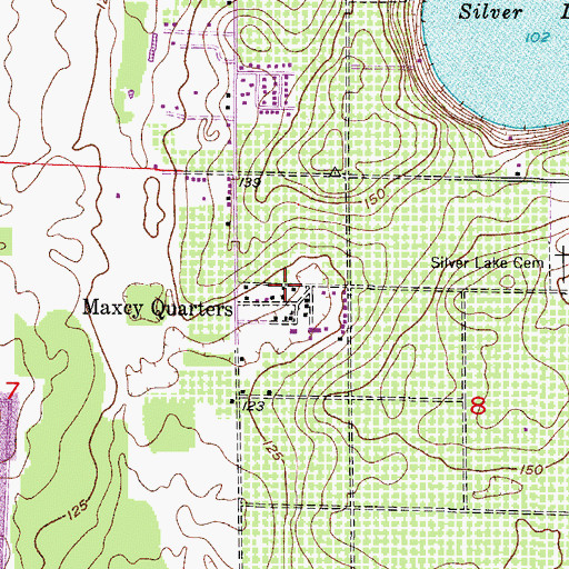 Topographic Map of Maxcy Quarters, FL