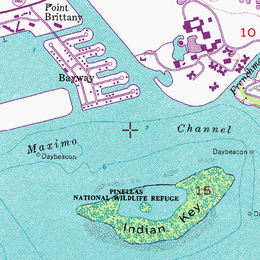 Topographic Map of Maximo Channel, FL
