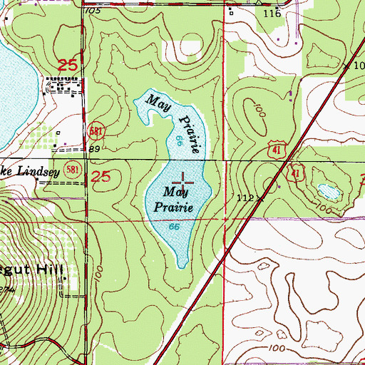 Topographic Map of May Prairie, FL