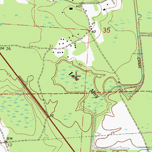 Topographic Map of Lake May, FL