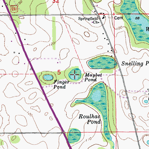 Topographic Map of Maybet Pond, FL