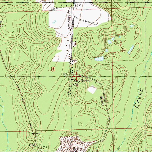 Topographic Map of Mayflower Church, FL