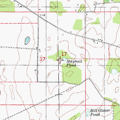 Topographic Map of Mayhall Pond, FL