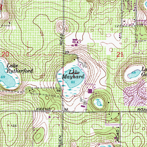 Topographic Map of Lake Maynard, FL