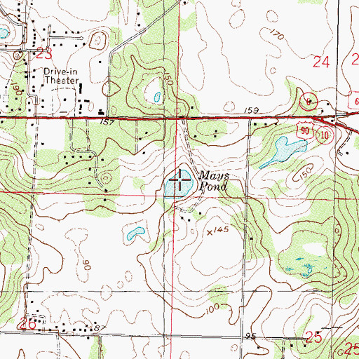 Topographic Map of Mays Pond, FL