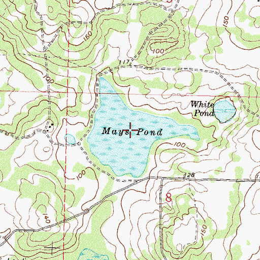 Topographic Map of Mays Pond, FL