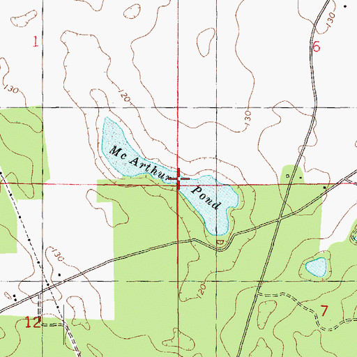 Topographic Map of McArthur Pond, FL