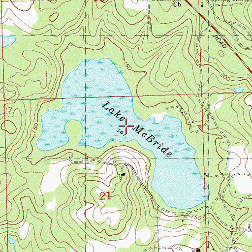 Topographic Map of Lake McBride, FL
