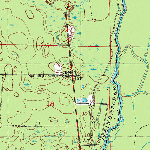 Topographic Map of McCain Lookout Tower, FL