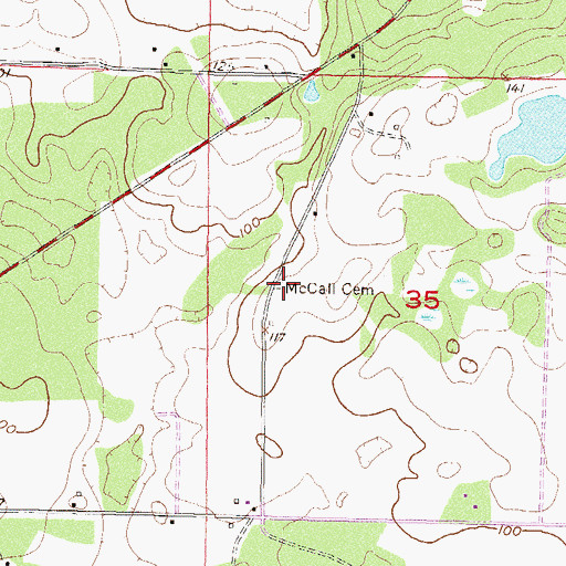 Topographic Map of McCall Cemetery, FL
