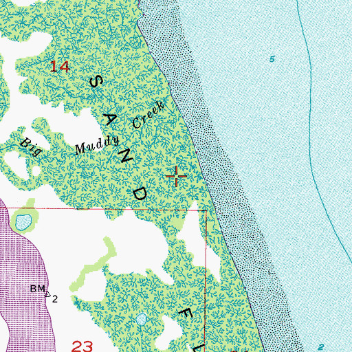 Topographic Map of McCall Sand Flats, FL