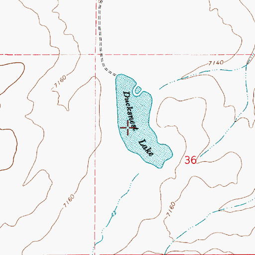 Topographic Map of Ducksnest Lake, AZ