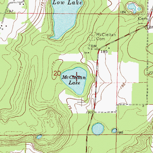 Topographic Map of McClellan Lake, FL