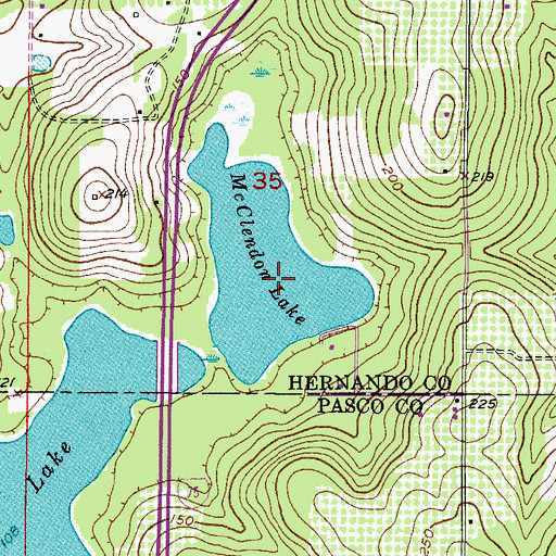 Topographic Map of McClendon Lake, FL