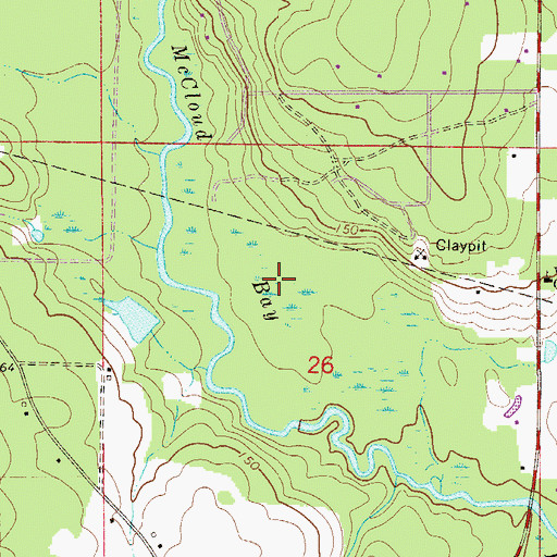 Topographic Map of McCloud Bay, FL