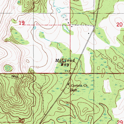 Topographic Map of McCloud Bay, FL