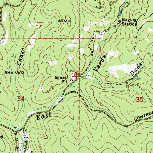 Topographic Map of Dude Creek, AZ