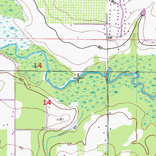 Topographic Map of McCollough Branch, FL