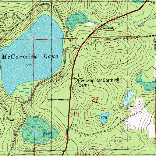 Topographic Map of McCormick Cemetery, FL