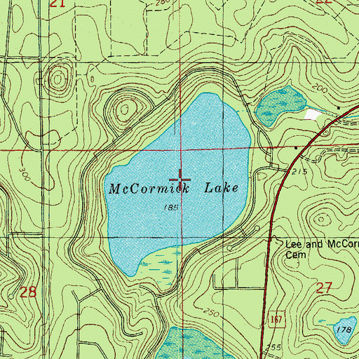 Topographic Map of McCormick Lake, FL