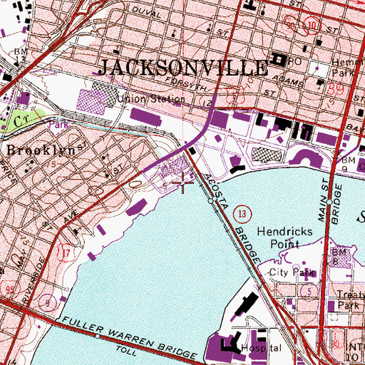 Topographic Map of McCoy Creek, FL