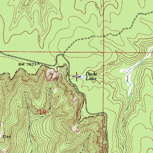Topographic Map of Dude Lake, AZ