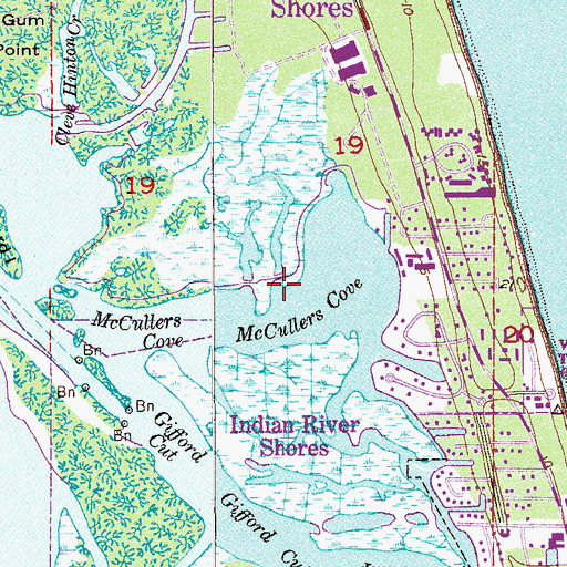 Topographic Map of McCullers Cove, FL