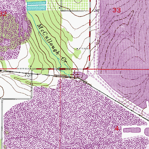 Topographic Map of McCullough Creek, FL