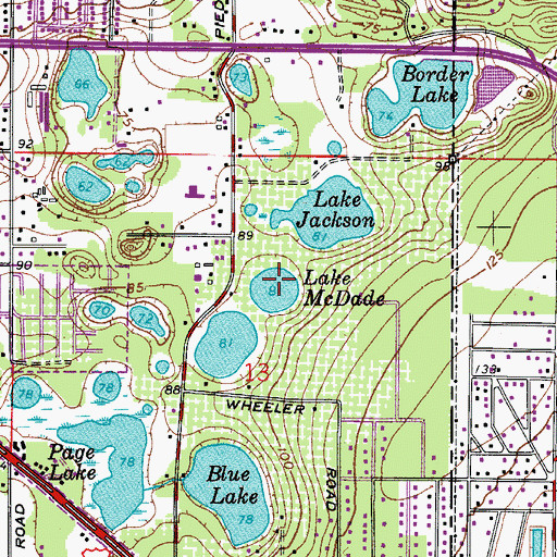 Topographic Map of Lake McDade, FL