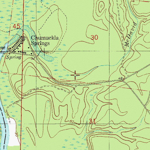 Topographic Map of McDavid Creek, FL
