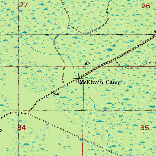 Topographic Map of McElvain Camp, FL