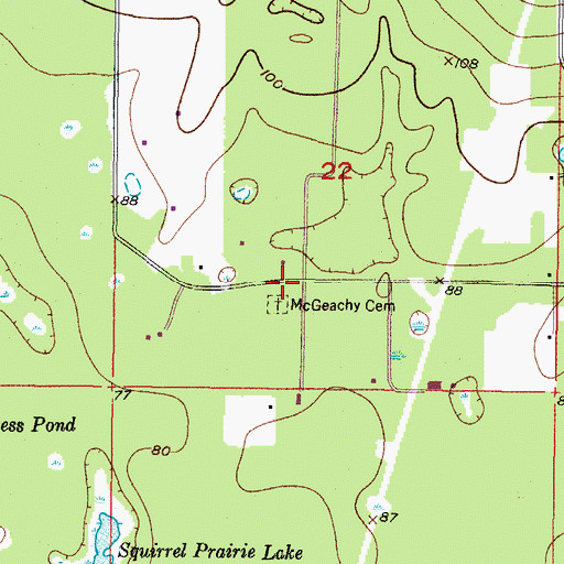 Topographic Map of McGeachy Cemetery, FL