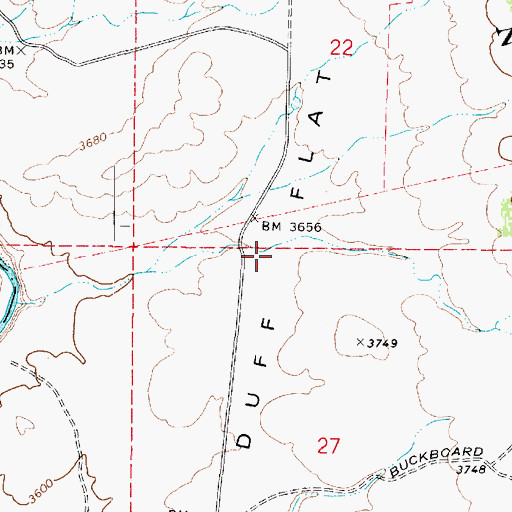 Topographic Map of Duff Flat, AZ