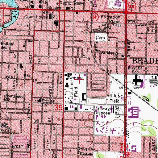 Topographic Map of McKechnie Field, FL