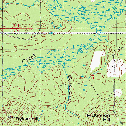 Topographic Map of McKinnon Branch, FL