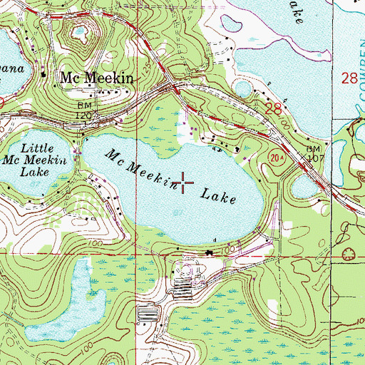 Topographic Map of McMeekin Lake, FL