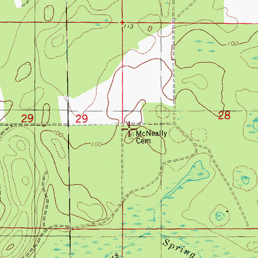 Topographic Map of McNeally Cemetery, FL