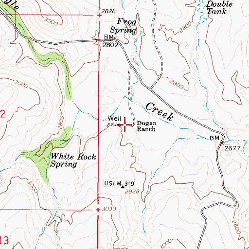 Topographic Map of Dugan Ranch, AZ