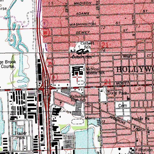 Topographic Map of McNicol Middle School, FL