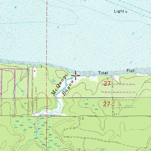 Topographic Map of McQuage Bayou, FL