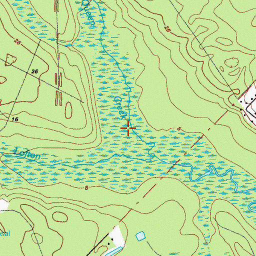 Topographic Map of McQueen Creek, FL