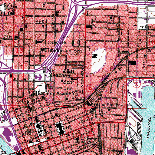 Topographic Map of Meacham School, FL
