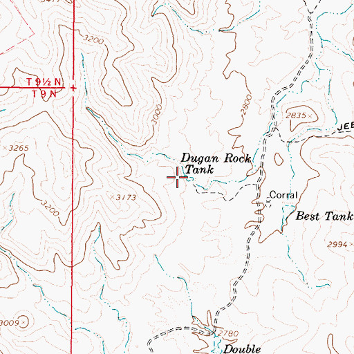 Topographic Map of Dugan Rock Tank, AZ