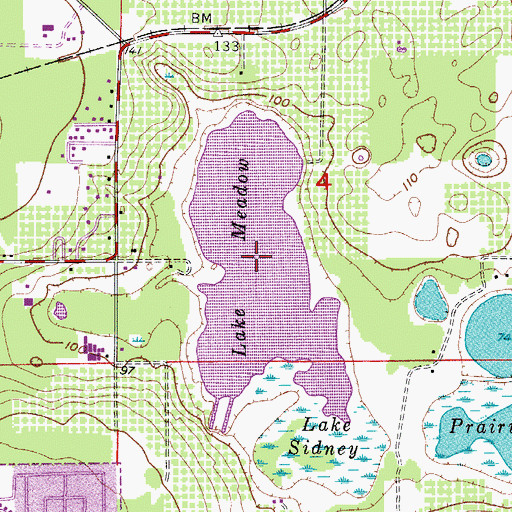 Topographic Map of Lake Meadow, FL