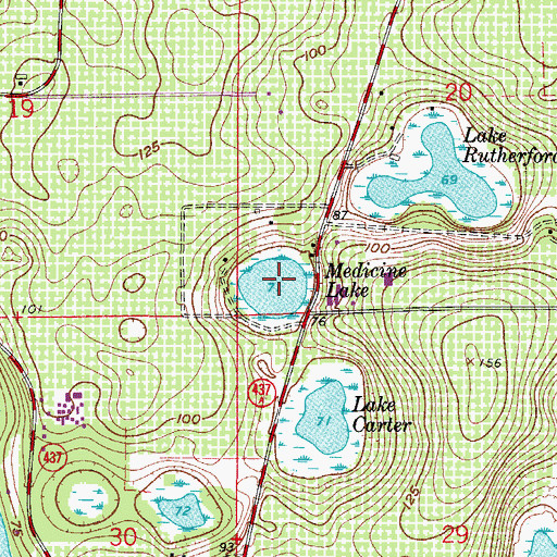 Topographic Map of Medicine Lake, FL