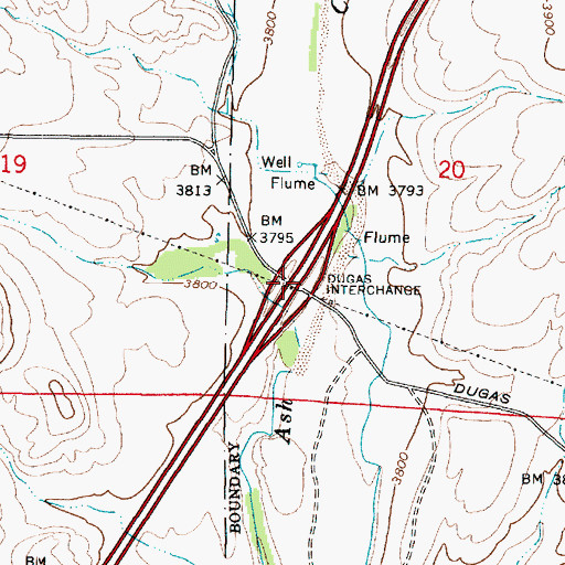Topographic Map of Dugas Interchange, AZ